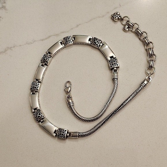 Brighton Jewelry - Brighton Tribeca Necklace Silver plated Rectangular Links Adjustable Retired
